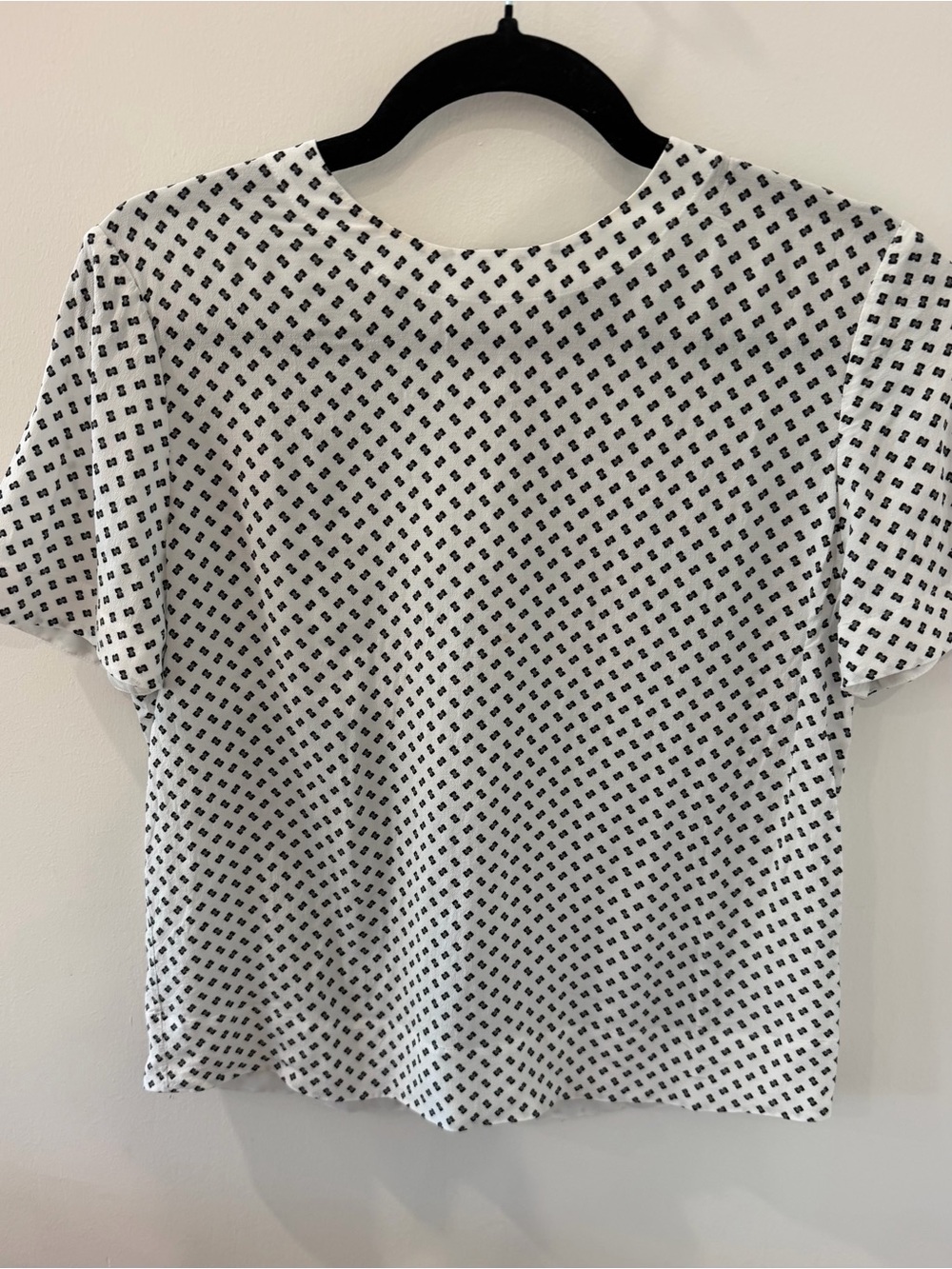 rag & bone Gia Geometric Print Short Sleeve Blouse White Multi XS